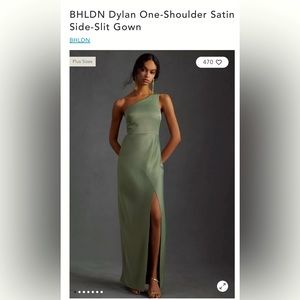BHLDN Dylan one shoulder side slit gown